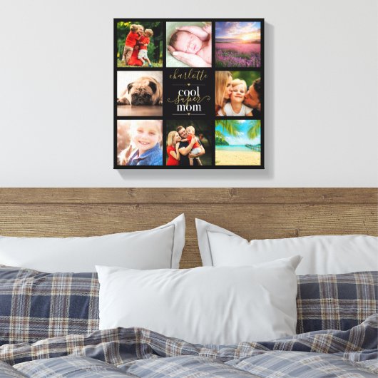 8 Foto Collage Personalized Cool Super Ma Canvas Afdruk (Insitu (Slaapkamer))