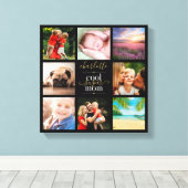 8 Foto Collage Persoonlijke Cool Super Moeder Canvas Afdruk (Insitu (Houten vloer))