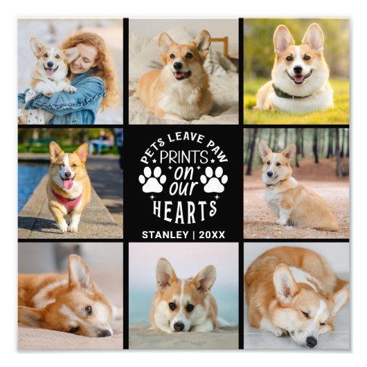 8 Foto Collage Pet Herdenking Foto Uitbreiding Foto Afdruk (Voorkant)