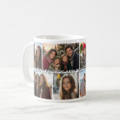 8 Foto Collage Raster - Aangepaste Tekst Koffiemok (Voorkant links)