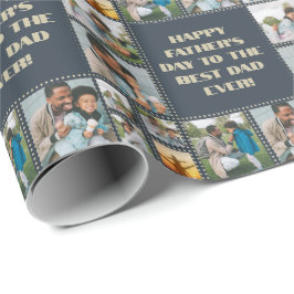 8 Foto Collage Sentiment Vaderdag Verjaardag Cadeaupapier