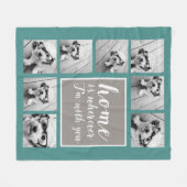 8 Foto Collage - Thuis is waar ik bij je ben Fleece Deken (Voorkant (Horizontaal))