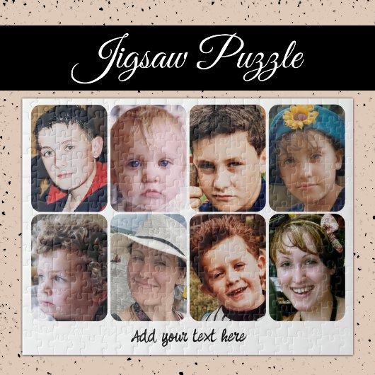 8 foto collage voeg tekst toe legpuzzel