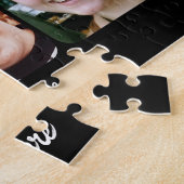 8 foto collage voeg tekst toe zwart legpuzzel (Zijkant)