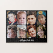 8 foto collage voeg tekst toe zwart legpuzzel (Horizontaal)