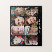 8 foto collage voeg tekst toe zwart legpuzzel (Verticaal)