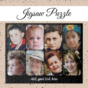8 foto collage voeg tekst toe zwart legpuzzel