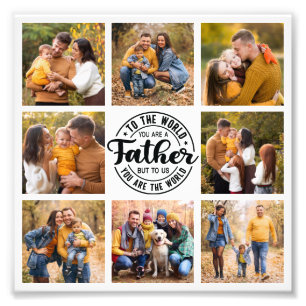 8 Foto Collage Wereld's Beste Papa Foto Vergroting Afdruk