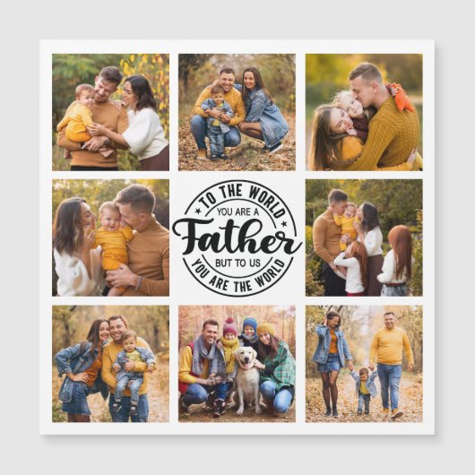 8 Foto Collage Wereld's Beste Vader Magnetische Ka (Voorkant)