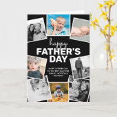 8 Foto Collage Zwart Fijne Vaderdag Kaart (Gele Bloem)
