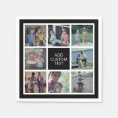 8 Foto collage - zwart wit - aangepaste tekst Servet (Voorkant)