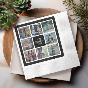 8 Foto collage - zwart wit - aangepaste tekst Servet
