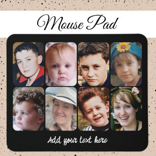 8 foto collage zwart wit muismat