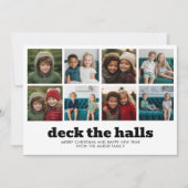 8 Foto Decalls Black White Kerstmis geplakt Feestdagenkaart (Voorkant)