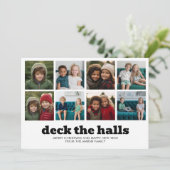 8 Foto Decalls Black White Kerstmis geplakt Feestdagenkaart (Staand voorkant)