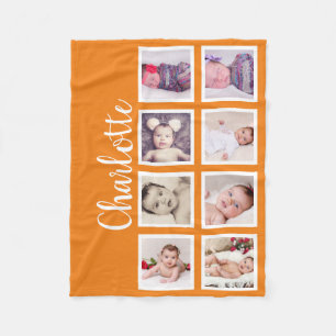 8 Foto gepersonaliseerd op maat (sinaasappel) Fleece Deken