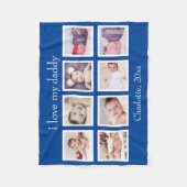 8 Foto gepersonaliseerde aangepaste tekst (blauw) Fleece Deken (Voorkant)