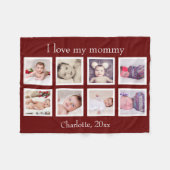 8 Foto gepersonaliseerde aangepaste tekst (Bourgog Fleece Deken (Voorkant (Horizontaal))