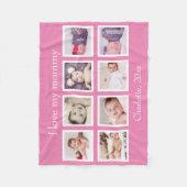 8 Foto gepersonaliseerde aangepaste tekst (roze) Fleece Deken (Voorkant)
