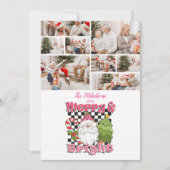 8 Foto geruit Vrolijk & Helder Kerstmis Feestdagenkaart (Voorkant)