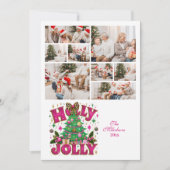 8 Foto Glitter Leopard Bow Holly Jolly Feestdagenkaart (Voorkant)