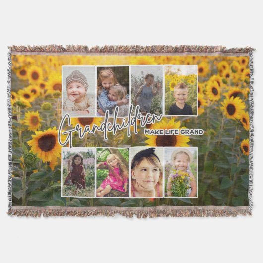 8 Foto "Grootouders maken het leven groot" Deken (Voorkant)