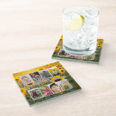 8 Foto "Grootouders maken het leven groot" Glazen Onderzetter (Schuin)