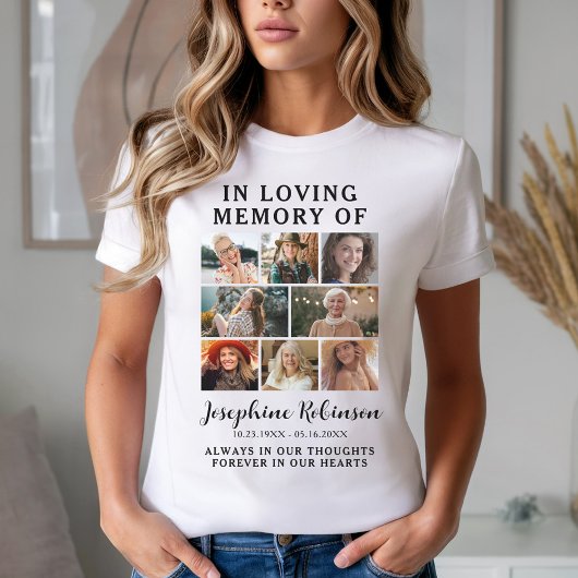 8 Foto Herdenkingscollage T-shirt – In Liefdevolle
