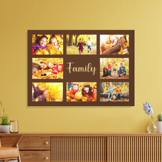8 Foto Herfst Autumn Brown Gold Family Canvas Afdruk (Insitu (Woonkamer))