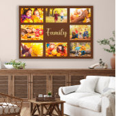 8 Foto Herfst Autumn Brown Gold Family Canvas Afdruk