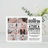 8 Foto Kerstboom Zwangerschapsaankondiging Feestdagenkaart (Staand voorkant)