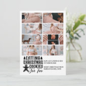 8 Foto Kerstboom Zwangerschapsaankondiging Feestdagenkaart (Staand voorkant)