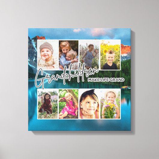 8 Foto "Kleinkinderen maken het leven groot" Canvas Afdruk (Voorkant)