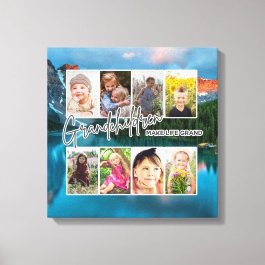 8 Foto "Kleinkinderen maken het leven groot" Canvas Afdruk (Voorkant)