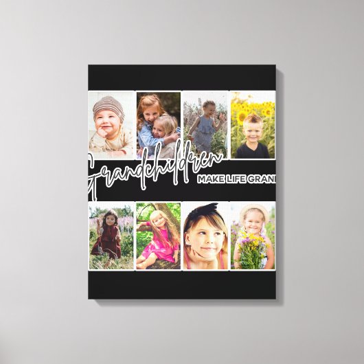 8 Foto "Kleinkinderen maken het leven groot" Canvas Afdruk (Voorkant)
