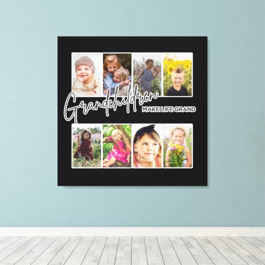 8 Foto "Kleinkinderen maken het leven groot" Canvas Afdruk (Insitu (Houten vloer))