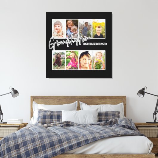 8 Foto "Kleinkinderen maken het leven groot" Canvas Afdruk (Insitu (Slaapkamer))