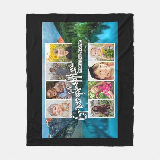 8 Foto "Kleinkinderen maken het leven groot" Fleece Deken (Voorkant)
