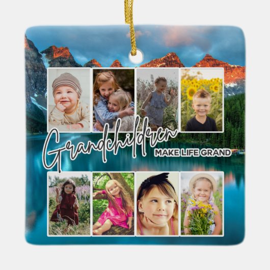 8 Foto "Kleinkinderen maken het leven groot" Keramisch Ornament (Voorkant)