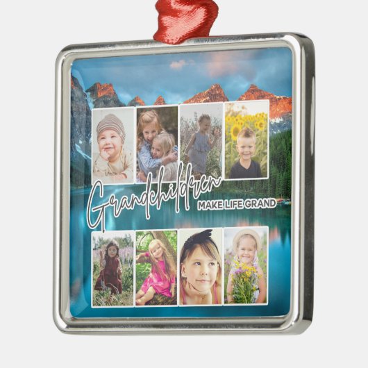 8 Foto "Kleinkinderen maken het leven groot" Metalen Ornament (Links)