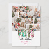 8 Foto Kleurrijke Retro Vrolijk Kerstfeest Feestdagenkaart (Voorkant)