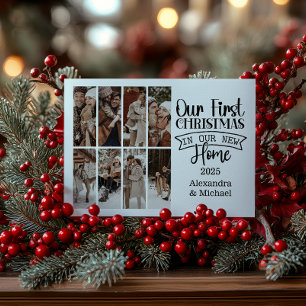 8 foto minimalistische eerste kerstwoning feestdagenkaart