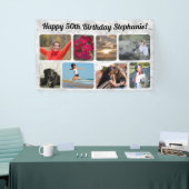 8 Foto Modern Marmer Collage Verjaardagsfeest Spandoek (Beurs)