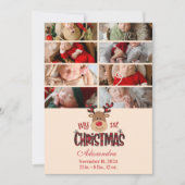 8 Foto Plaid Rendier Baby Eerste Kerst Feestdagenkaart (Voorkant)