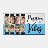 8 foto positieve vibes strepen zwart blauw bureaumat (Voorkant)