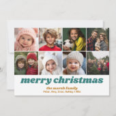 8 foto rand - Merry Christmas Retro Line Art Feestdagenkaart (Voorkant)