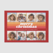 8 foto rand - Merry Christmas Retro Line Art Tissuepapier (Voorkant)