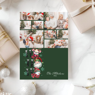 8 Foto Retro Kerstman & Vrienden Kerstmis Feestdagenkaart