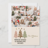 8 Foto Retro Winter Kusses & Snowflake Wensen Feestdagenkaart (Voorkant)