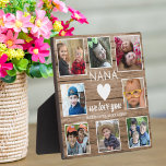 8 Foto Rustic Barn Wood Love You Nana Grandchildre Fotoplaat<br><div class="desc">De fotocollage plaque maakt een schattig en rustig cadeau voor nana. Personaliseer met 8 afbeeldingen en namen. Een geweldig cadeau voor oma op haar verjaardag,  Kerstmis,  moederdag en grootouders dag.</div>